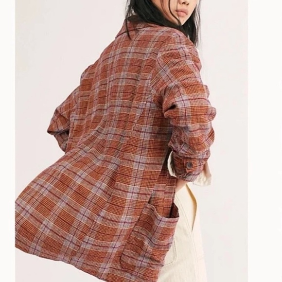 Free People Simply Plaid Blazer - Picture 3 of 5